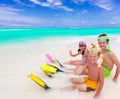 Children on tropical beach Royalty Free Stock Photo