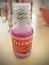 Children Tylenol for fever and pain on a table