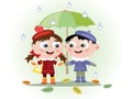 Children with umbrella