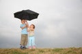 Children with the umbrella