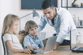 Children using laptop during classes Royalty Free Stock Photo