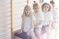 Children on vaulting box close-up