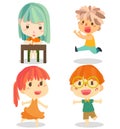 Children vector cute