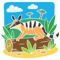 Children vector illustration of little numbat.