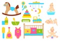 Baby with Duck in Soap Water and Kids Care Objects