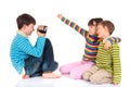 Children with video recorder