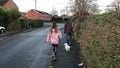 Children walking in a resdential street