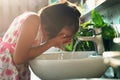 children washing face Royalty Free Stock Photo