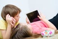 Children watching tablet Royalty Free Stock Photo