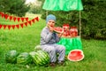 Children and watermelons