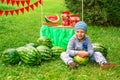 Children and watermelons