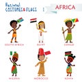 National costumes and flags - Kids of the world - Africa Royalty Free Stock Photo