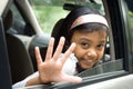 Children waving goodbye Royalty Free Stock Photo