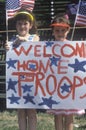 Children welcoming home Desert Storm troops