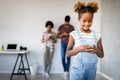 Children who use too much technology, device are not so creative Royalty Free Stock Photo