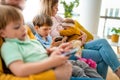 Children who use too much technology, device are not so creative Royalty Free Stock Photo