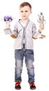 Children winner holding trophys Royalty Free Stock Photo