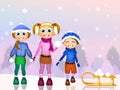 Children on winter Royalty Free Stock Photo