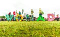 Children on Womad Fesitival sign