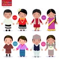 Children of the world (Maldives, India, Bhutan and Nepal) Royalty Free Stock Photo