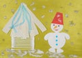 Children's DIY creativity paper snowman