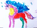 Children. & x27;s drawing unicorn Royalty Free Stock Photo