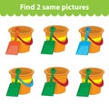 Children's educational game. Find two same pictures Royalty Free Stock Photo