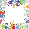 Children's hand print border