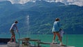 Children's playground with a modern approach to child development, with incredible views of the Alps and Lake