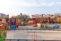 Children's rides and carousels are closed and empty