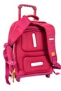 Children's school trolley bag red color Royalty Free Stock Photo