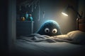 Children's sleep problem. Sleep fears. nightmares, scary dreams, children's room, gloomy dark atmosphere
