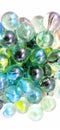 children's toy marbles blue and green color Royalty Free Stock Photo