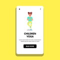 Children Yoga Doing Preteen Girl In Studio Vector