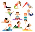 Children yoga vector