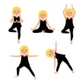 Children yoga vector set