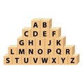 Childrens abc letter blocks. alphabet blocks. big letter ABC. Royalty Free Stock Photo