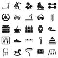 Childrens activities icons set, simple style