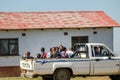 Childrens in the back of pickup car. Mthatha, South Africa