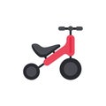 Childrens bike without pedals or runovel, flat vector illustration isolated.