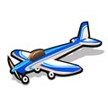 Childrens blue toy airplane on a white background Royalty Free Stock Photo