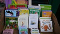 Childrens Books in a box outside a antique book shop