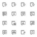 Childrens Books line icons set Royalty Free Stock Photo