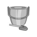 Childrens bucket with shovel icon