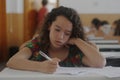 Childrens in an exam. Royalty Free Stock Photo