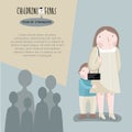 Childrens fears. Vector illustration.