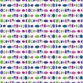 Childrens geometric stripe vector seamless pattern for playful doodle blob background. Swatch of kids art geo allover