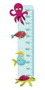 Childrens growth meter with funny fish