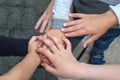 Childrens hands in a circle Royalty Free Stock Photo