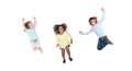 Childrens jumping at once